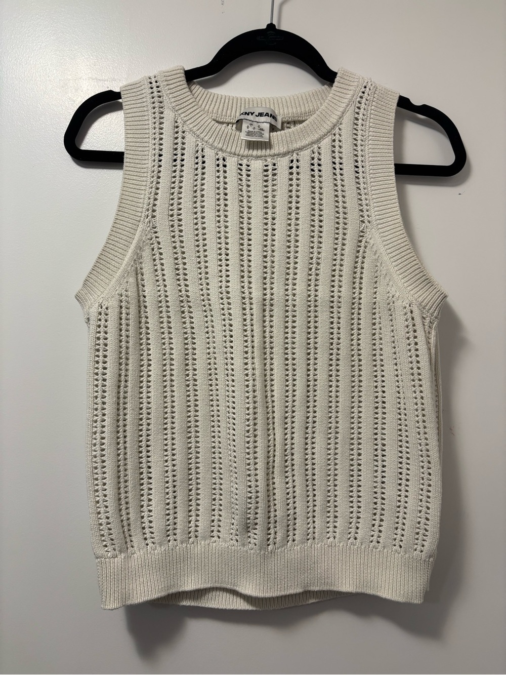 Cream Sleeveless Knit Sweater